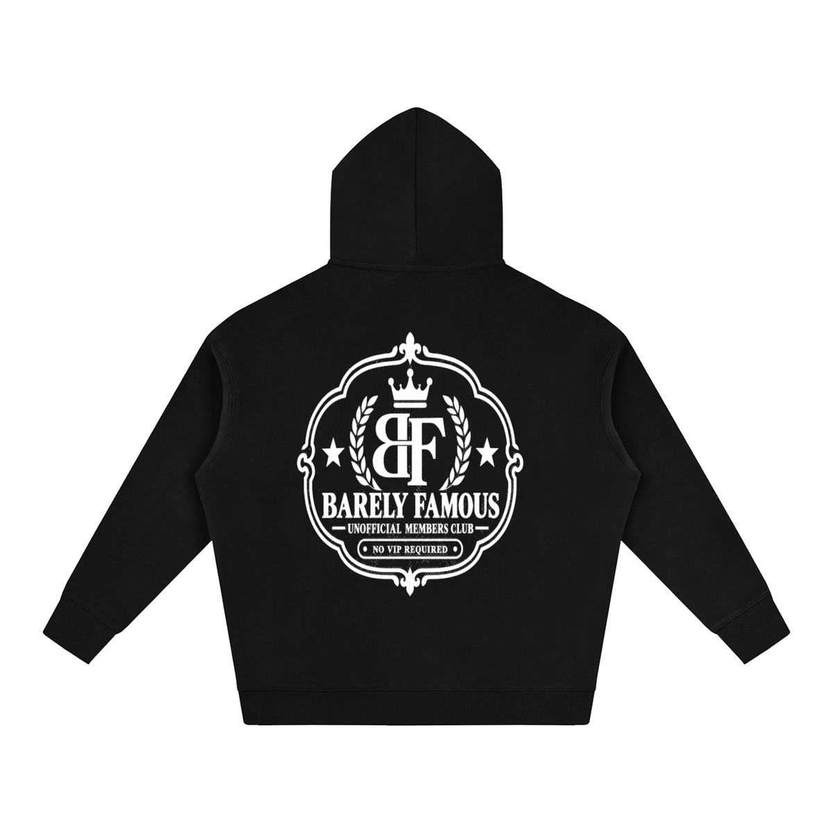 Barely Famous Collegiate Wordmark Oversized Fleece Hoodie – Black