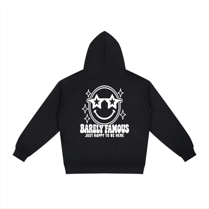 Barely Famous “Happy to Be Here” Relaxed Hoodie – Black