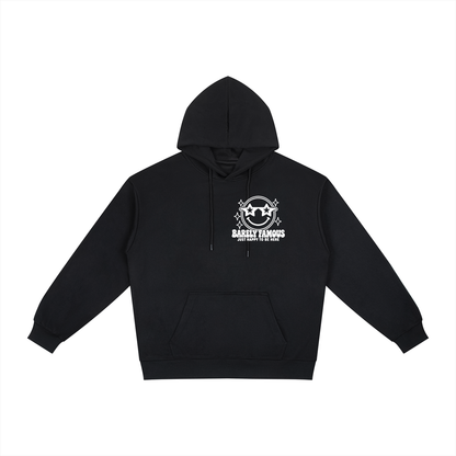 Barely Famous “Happy to Be Here” Relaxed Hoodie – Black