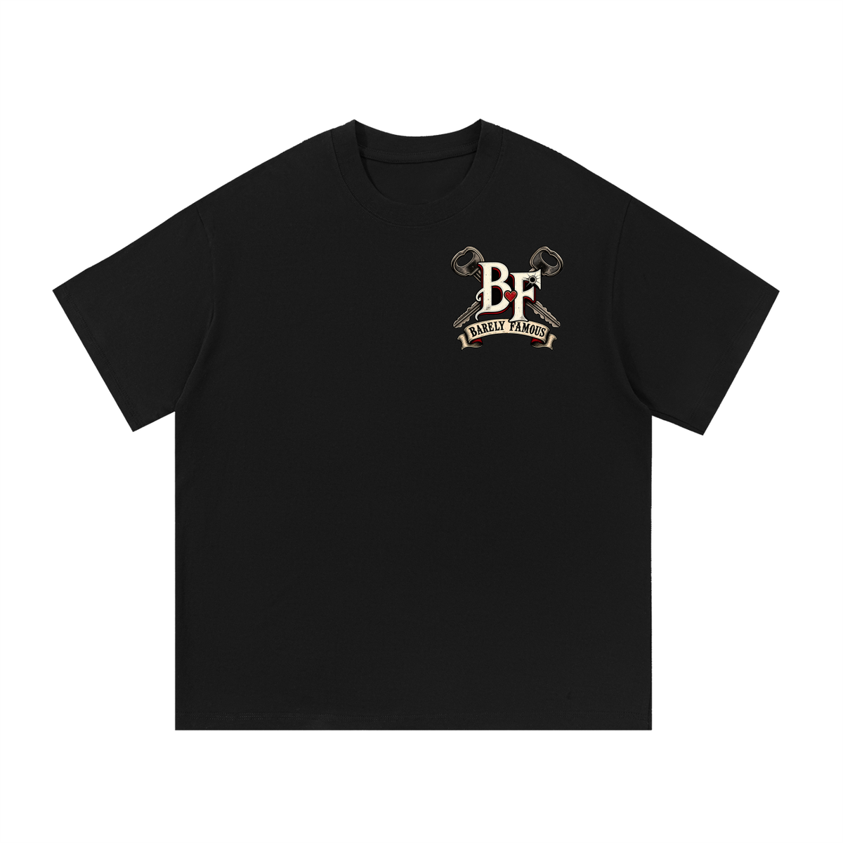 Barely Famous Key Tag T-Shirt – Black